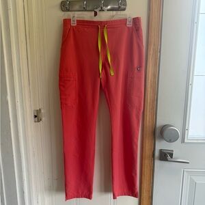 Figs Yola Scrub Pants, Hot Coral, S